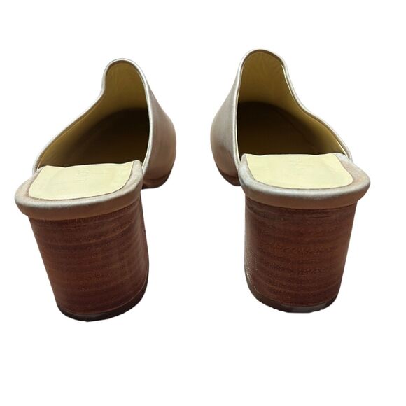 Nisolo All-Day Heeled Mule Shoes Womens Size 7.5 Almond Leather Slip On Comfort - Picture 3 of 10